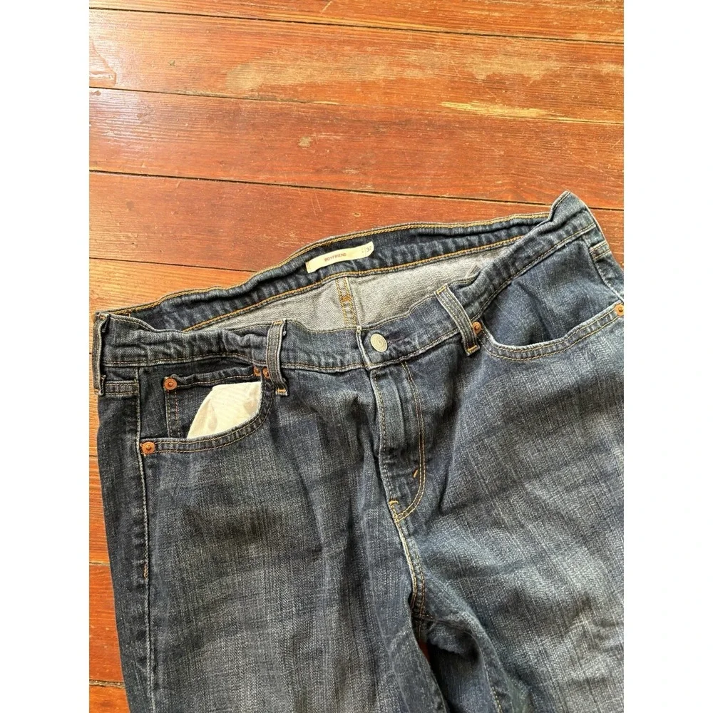 Levis Boyfriend Jeans Womens 32x25 Blue Stretch Denim